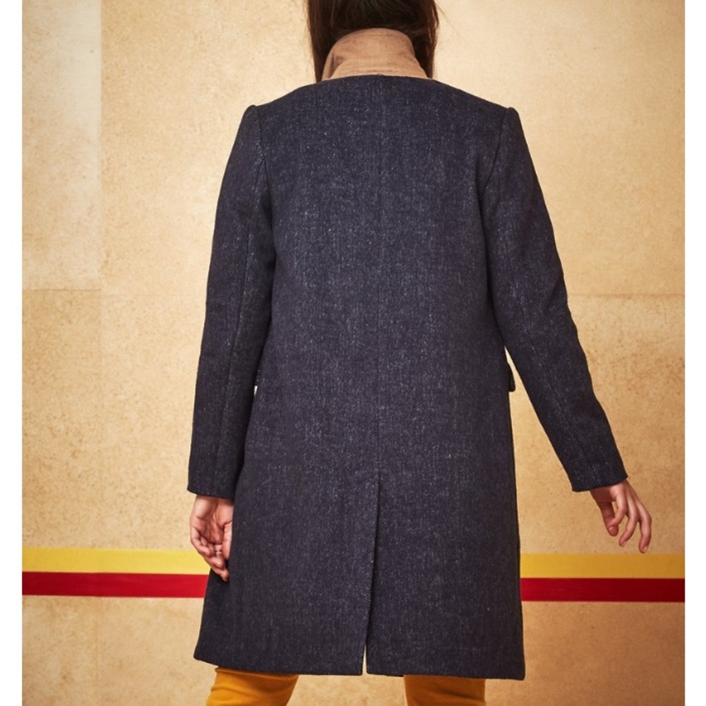 Court & Rowe Blair Coat Blue Double Breasted Twill - Picture 3 of 12